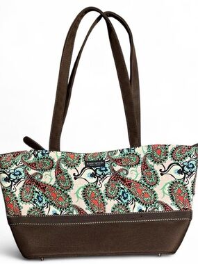 Brown and Pink Paisley Shoulder Bag by Kate Spade